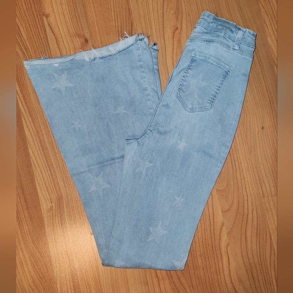 Shien Flare Blue Jeans Star Print EUC sz 6 - Picture 9 of 10